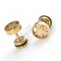 2x Nice Stainless Steel Golden Star Shaped Studs Earring YL500