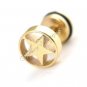 2x Nice Stainless Steel Golden Star Shaped Studs Earring YL500