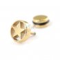 2x Nice Stainless Steel Golden Star Shaped Studs Earring YL500