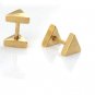 2x New Mens Earring Ear Stud Stainless Steel Golden Triangle Plug  YL502