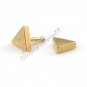 2x New Mens Earring Ear Stud Stainless Steel Golden Triangle Plug  YL502
