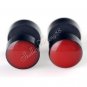 Solid Red Pair of Earring Women Men Resin Stainless Steel Ear Plug Stud 10mm YL1113