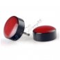 Solid Red Pair of Earring Women Men Resin Stainless Steel Ear Plug Stud 10mm YL1113