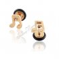 2x Stainless Steel Studs Ear Plug Earring Silver Music Eighth Note Duplet Golden YL1172