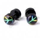 2x Earring Acrylic Stud Stainless Steel Plug Peace New YL740