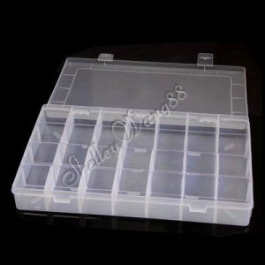 28-slots Clear Storage Box Bead Display Case Organizer YL195