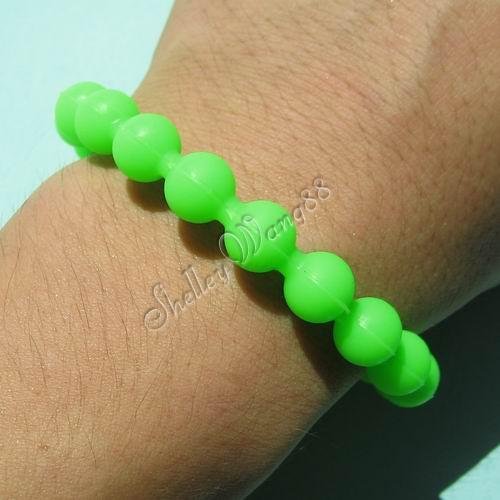 Silicone Rubber Bangle Elastic Belt Bracelet Cuff Dot Wrist Band Bead