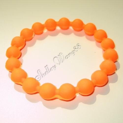Silicone Rubber Bangle Elastic Belt Bracelet Cuff Dot Wrist Band Bead