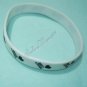 Silicon Rubber White Bangle Elastic Belt Bracelet Black Heart Love Sexy Lover A1159