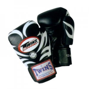 TWINS Muay Thai Boxing Gloves TATTOO PATTERN FBGV9-BLACK