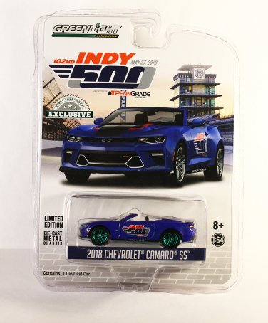 GreenLight GREEN MACHINE 2018 Chevrolet Camaro SS 102 Running Indy 500 CHASE