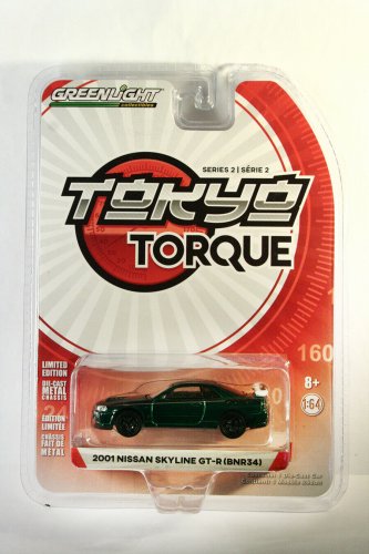 GreenLight GREEN MACHINE 2001 Nissan Skyline GT-R (BNR34) Tokyo Torque S2
