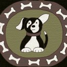 Puppy Dog Rug Hooking Pattern on Linen