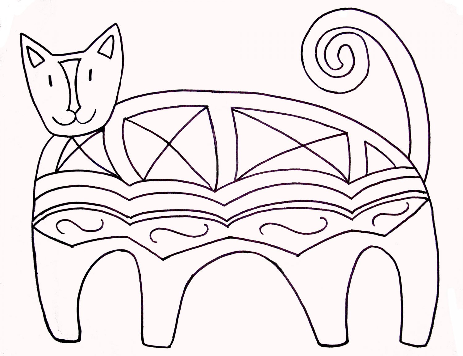 Эскиз для простого гобелена кошки