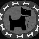 Scotty Dog Oval Rug Hooking Pattern on Linen