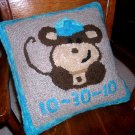 Personalized Baby Pillow Rug Hooking Pattern on Linen