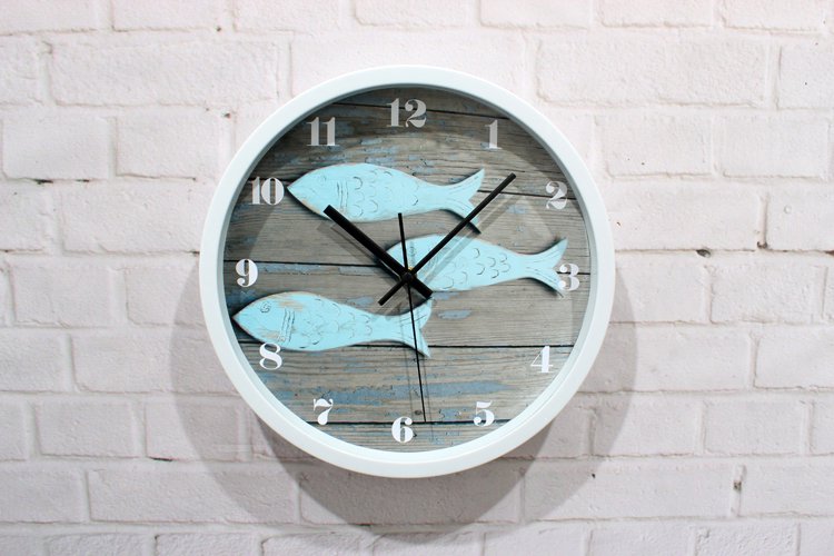 Blue Fish Design Wall Clock