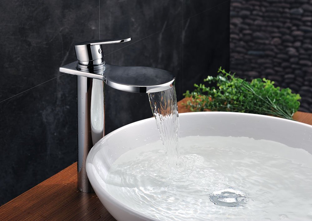 NEW Contemporary rainfall basin Faucet chrome finish MS10H