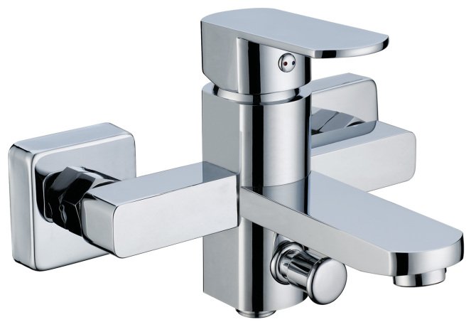NEW** square Wall mount shower Faucet with tub filler 2002 chrome finish