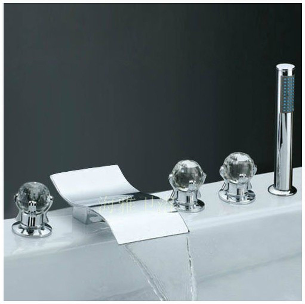 NEW*Contemporary Chrome Finish Waterfall Stainless Steel tub Faucet 1236