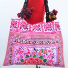 Hmong Embroidered Fabric Floral Pink Bag