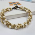 Round  Howlite  brass Chain Bracelet