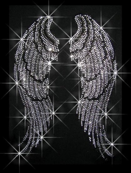 Very Large Angel Wings Rhinestone Crystal Shirt