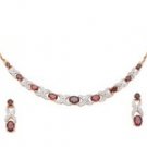 garnet&diamond necklace/earring set!!!!!!!!!!!!!