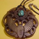 Jade and Turquoise Vintage Necklace w leather