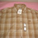 Carhartt Brand New NWT Plaid Short Sleeve Shirt M made USA Beige Plaid