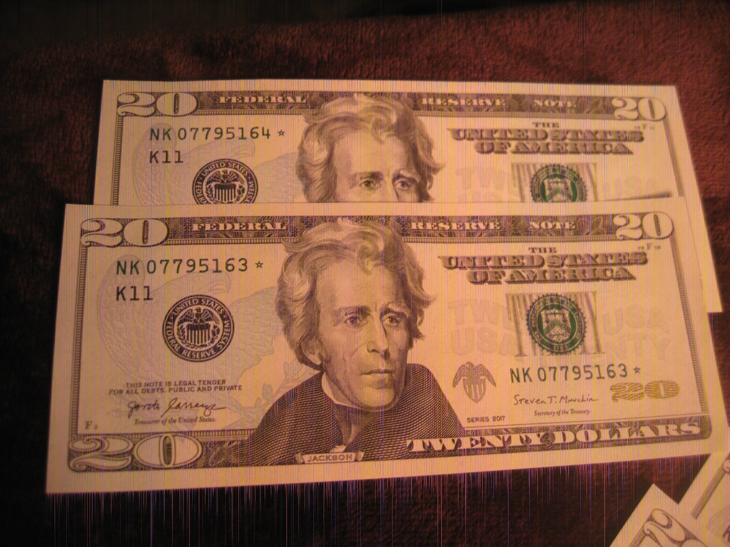 20 STAR NOTES Gem Unc US $20. # 077.. Consecutive Serial Numbers ...