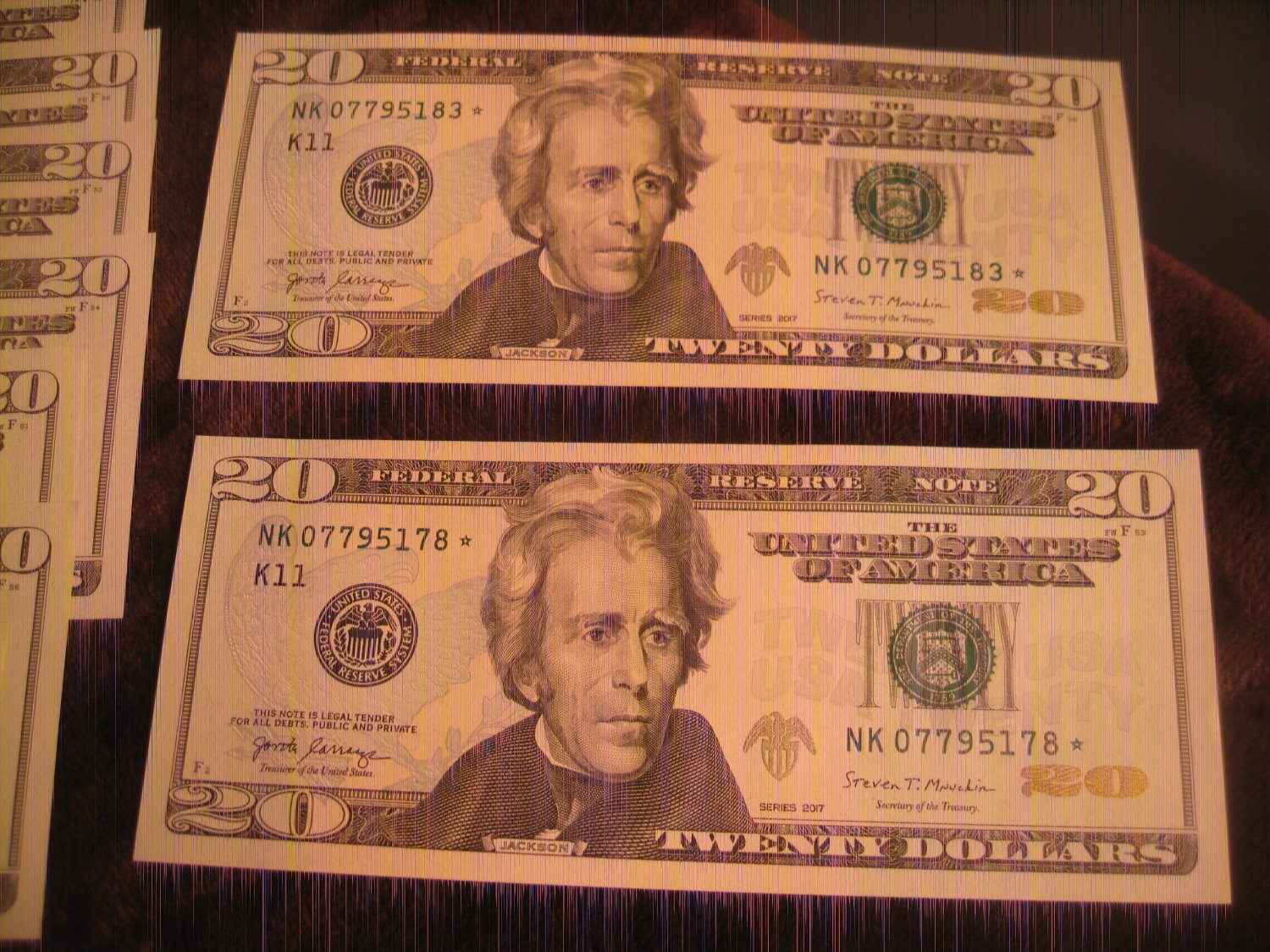 20 STAR NOTES Gem Unc US $20. # 077.. Consecutive Serial Numbers ...