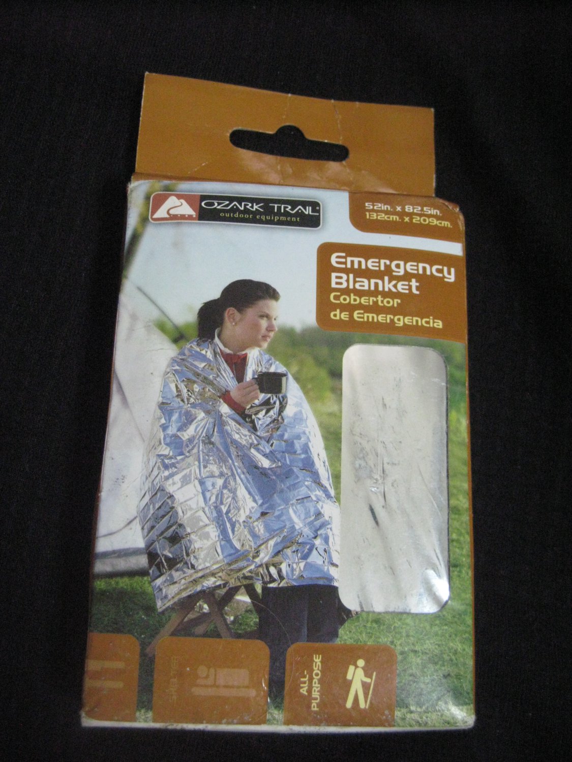 Emergency Blanket by Ozark Trail 82.5" x 52"  Aluminumized Polyester