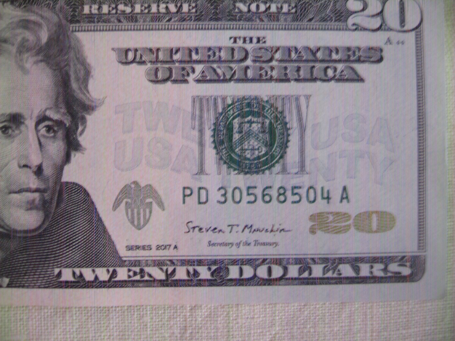 20 dollar bills with consecutive serial numbers