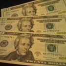 3x Star Notes rare FRN US Twenty Dollar Bills NK07795969-71* Gem UNC