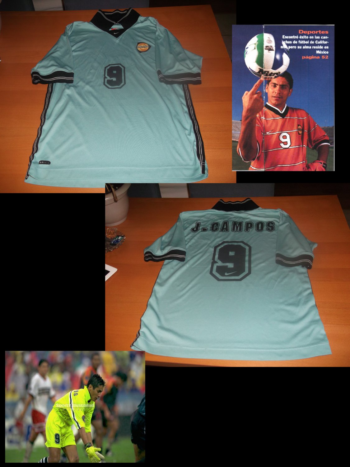 MLS LA Galaxy 1996 Name Set & Sponsors Jorge Campos For Home Jersey