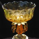 Glass,Amber,Compote on Pedestal,Marble Base,Candy Dish
