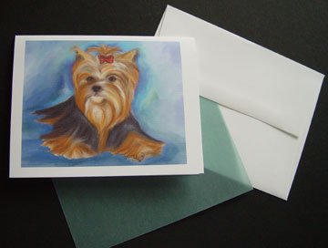 Yorkshire Terrier - Yorkie Puppy - Handmade Personalized Notecards