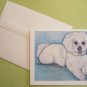 Bichon Frise portrait - Handmade Personalized Notecards dog notecards
