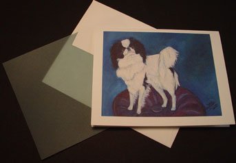 Japanese Chin Dog portrait - Personalized Notecards