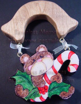 Teddy bear candy cane personalized sign