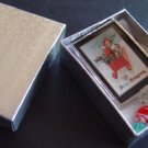 Christmas boy on Sleight with presents handmade nostalgia-vintage Glass Brooch Pin Christmas boy on Sleight with presents handmade nostalgia-vintage Glass Brooch Pin