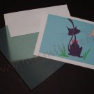 Black Kitty and Moon Retro whimsical art Notecards set8 Personalized note card