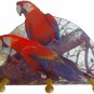 Scarlet Macaw Tropical Parrot macaw Key rack holder Handmade Gift