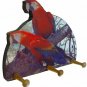Scarlet Macaw Tropical Parrot macaw Key rack holder Handmade Gift