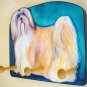 Leash Holder Lhasa Apso Dog leash rack key wood per holder