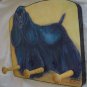 Black Cocker Spaniel American COCKER Dog portrait HANDMADE wood leash holder rack key holder