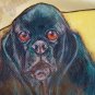 Black Cocker Spaniel American COCKER Dog portrait HANDMADE wood leash holder rack key holder