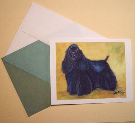 Cocker Spaniel Black American Cocker Spaniel dog Personalized Notecards set8
