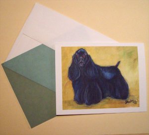 Cocker Spaniel Black American Cocker Spaniel dog  Personalized Notecards set8